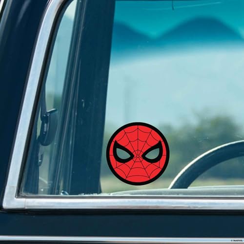 Image of Marvel Spider-Man Head Adhesive Vinyl Decal - Fun Spider-Man Sticker Decal for Car - Great Gift Idea
