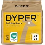 DYPER Viscose from Bamboo Toddler Potty Training Pants Girls & Boys Size 2T-3T, Honest Ingredients, Day & Overnight, Made with Plant-Based* Materials, Hypoallergenic for Sensitive Skin, Unscented 26Ct