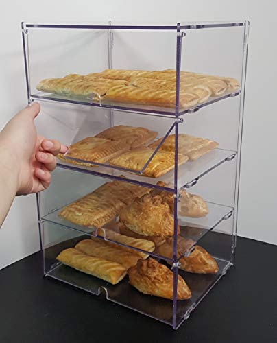 Acrylic Display Case for Bakery Shop with 4 Separate Compartments
