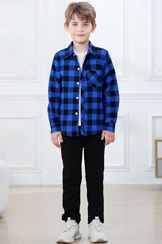 Image of Betusline Boy and Men Button Down Plaid Shirt | Soft,Breathable and Comfortable Fabric