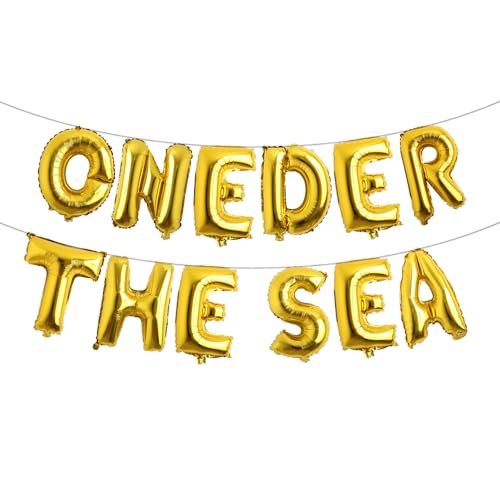 Image of Oneder The Sea First Birthday Decoration Oneder The Sea Party Favors Under The Sea Mermaid Party Backdrop Party Supplies Favors Balloon 1st Birthday Girl Decorations (ONEDER THE SEA Gold)