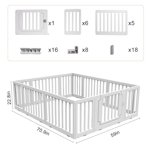 Gupamiga Laufstall Baby 150×180 cm Laufgitter Baby Sicherheits-Aktivitätszentrum für drinnen oder draußen PLP-WL071-12