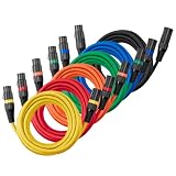 VEVOR Cable XLR de 4,57 m, Cables de Micrófono DMX Balanceados Macho a Hembra, 3 Pines Chapados en Oro para Micrófono y Altavoz, para Iluminación de Escenario, Amplificadores y Mezcladores, 6 uds