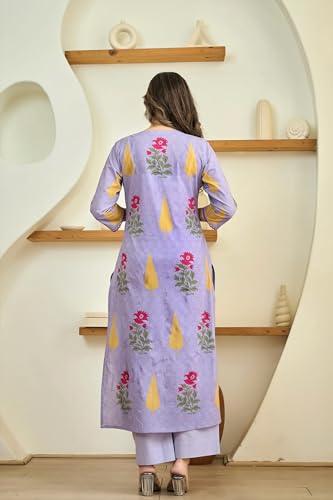 Image of GoSriKi Women's Rayon Viscose Printed Straight Kurta with Pant & Dupatta