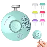 zoerbufan Baby Nagelfeile Elektrisch, 6 in 1 Set Elektrische Nagelfeile für Zehen und Finger, Austauschbare Schleifköpfe, Leise und Sicherer (Grün)