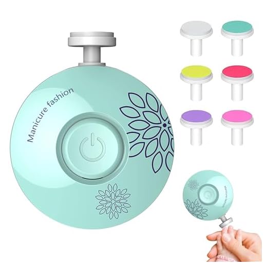 zoerbufan Lima de Uñas para Bebés, Cortaúñas Eléctrico para Bebés,6 en 1 Cortaúñas Eléctrico para Niños con 6 cabezales de lijado intercambiables (Verde)