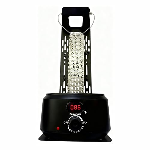 Poweruck Bicycle Chain Wax Melting Pot 17oz Bike Chain Waxing Melter with Precise Temperature Control Quick Melting and Bicycle Chain Cooling Hanger Stand