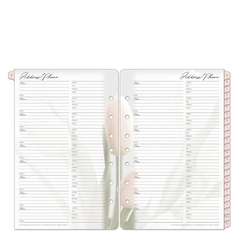 FranklinCovey Classic Blooms Adress- und Telefonregister - Pink/Grün