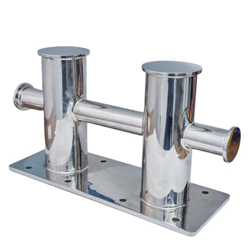 Borne à double croix robuste en inox poli miroir pour pont de bateau et yacht