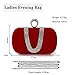Imagen de CORIOS Bolsa de Noche para Mujer Diamantes de Imitación Clutch Terciopelo Bolsa de Noche Bolsos Bandolera Bolso de Boda Elegante Bolso de Hombro para Fiesta de Graduación Boda Banquete Rojo