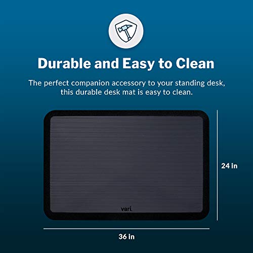 Image of Vari Standing Mat 36x24 (VariDesk) - Anti Fatigue Non-Slip Mat - Standing Desk Accessory, Cushioned for Comfort - Perfect for Home, Office, or Kitchen Indoor Floor - Black