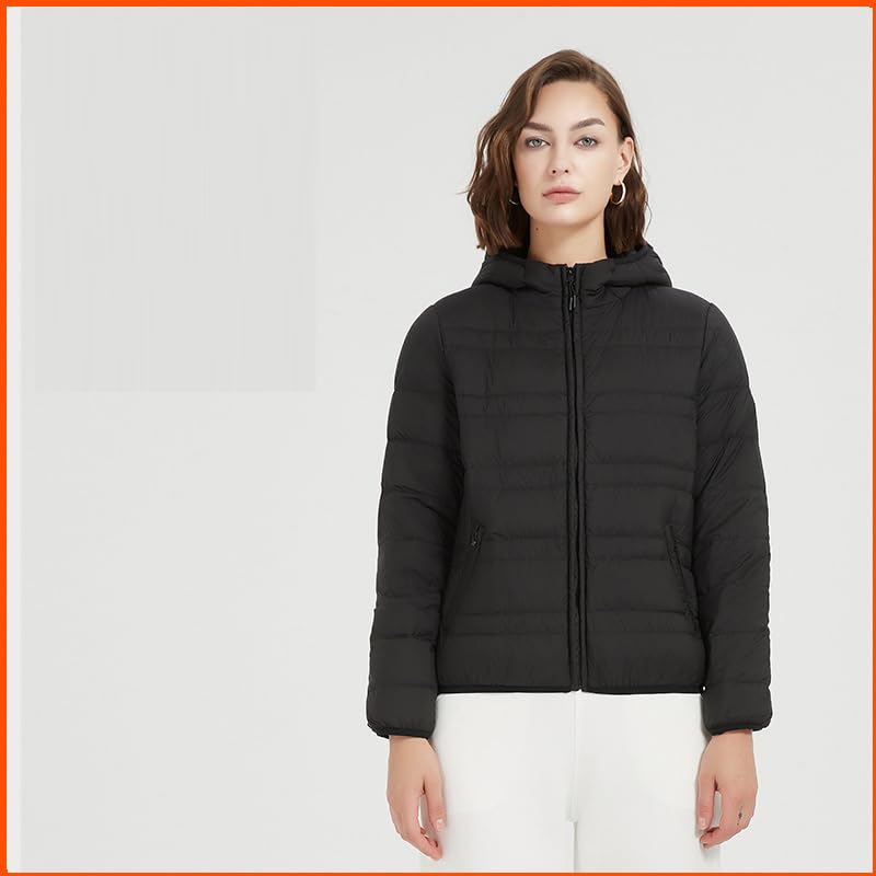 Chaqueta de Plumas Mujer Invierno, Chaqueta Acolchada con Capucha para Mujer Abrigo Acolchado de Invierno para Mujer Abrigo de Plumón Ligero Chaqueta con Cremallera Abrigo para Mujer Chaquet