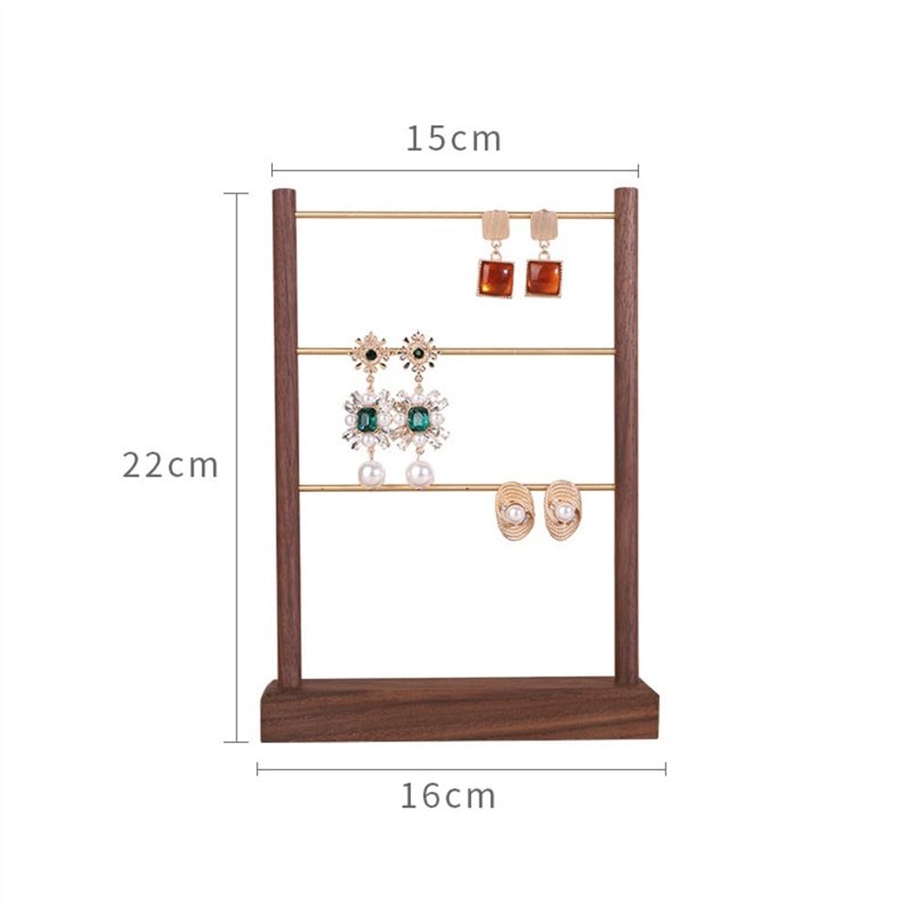 Expositor Moderno de Pendientes de Haya/Nogal, Gran Capacidad, para Joyas, Adornos creativos, Soporte de Madera (Natural, pequeño)
