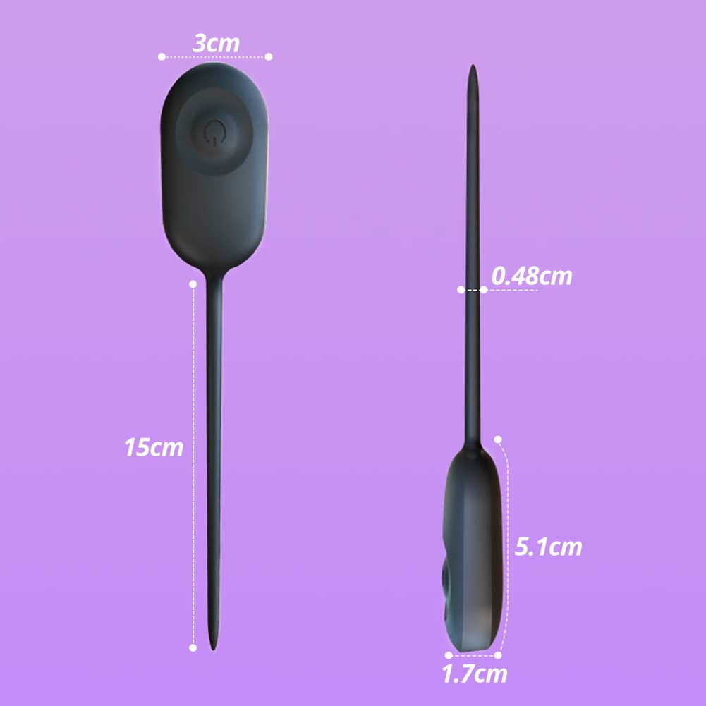 Roluck Dilatatori uretrali 10 modalità di vibrazione Dilatatore per pene in silicone Silenzioso, impermeabile, ricaricabile via USB Flessibile e liscio Giocattolo sessuale per uomini principianti
