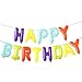 Happy Birthday Balloons, Aluminum Foil Banner Balloons for Birthday Party Decorations and Supplies (Macaron)