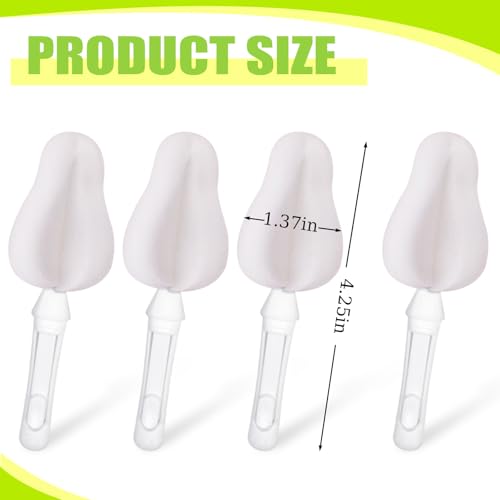 Image of INVODA Nipple Brush Replacement Heads 8PCS Sponge Bottle Brush Head Baby Bottle Nipple Cleaner Detachable Nipple Brush Refill Replacement Head (White)