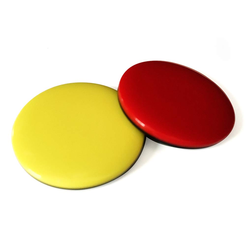 referee at work Referee voting tokens set consisting of red and yellow dial coin.