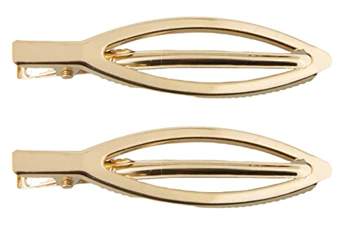 MAHAVIMOKSA 20pcs KC Gold Alligator Hair Clips Metal Barrettes Hair Clips for Women and Girls DIY Craft (73x20mm Leaf)