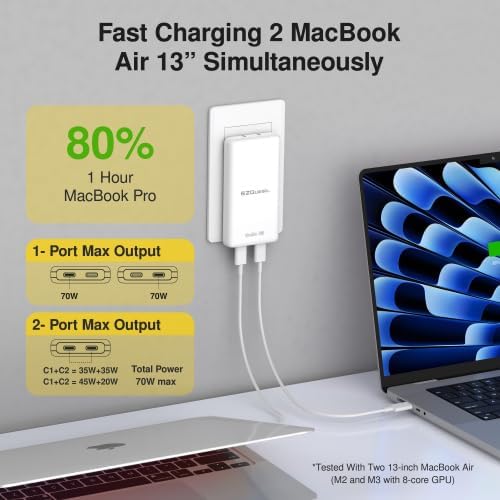 Cargador USB-C EZQuest UltraSlim 70W GaN II Blanco miniatura 3