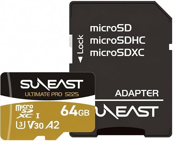 Amazon | SUNEAST 64GB Micro SDXC Memory Card, V30 U3 A2 up to