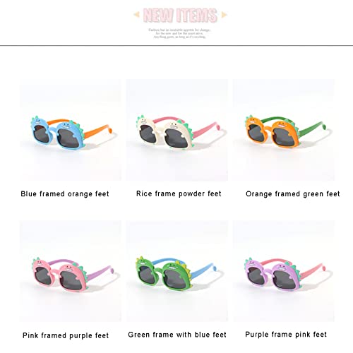 Bulingna 2-8T Kids Toddler Baby Girl Boy Round Sunglasses Uv Protection Glasses For Photography Outdoor Beach (Dinosaur Blue, One Size 2-8T) #TOP4