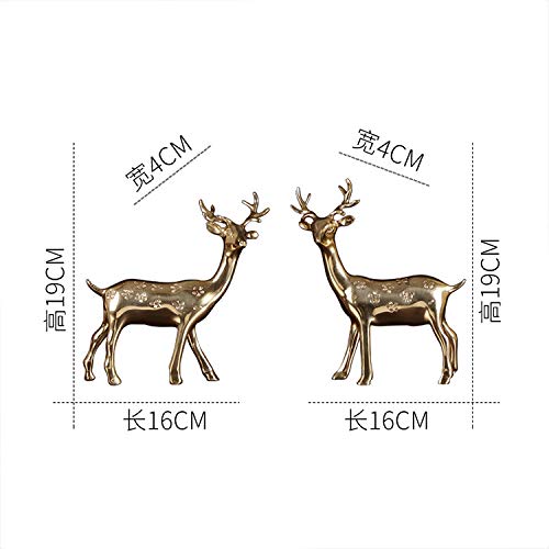 Statue de cerf en cuivre : décoration créative et élégante pour bureau - 6