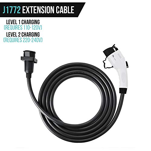 Lectron 20ft/6m J1772 Extension Cable Compatible with All J1772 EV Chargers - Flexible Charging for Your Electric Vehicle