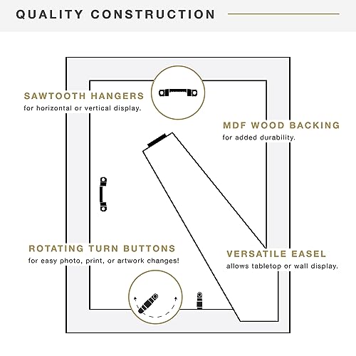 MCS Studio Gallery Classic 8.5x11 Picture Frame Natural Woodgrain, Vertical & Horizontal Wall Hanging Large Picture Frame for Photos, Posters & Art Prints (1-Pack)