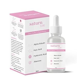 Saturn by GHC 2% Alpha Arbutin Serum With 0.3% Koji Acid, Dark Spots Removal, Anti-Pigmentation Face Serum For Women With Hyaluronic Acid Removes Blemishes, Acne Mark & Tanning For All Skin Type, 30Ml 6 41f67OH7+BL. SL500 . SS300