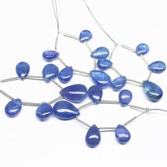 Perles de tanzanite violette en goutte lisse de 10mm-16mm pour création de bijoux LKBEADS