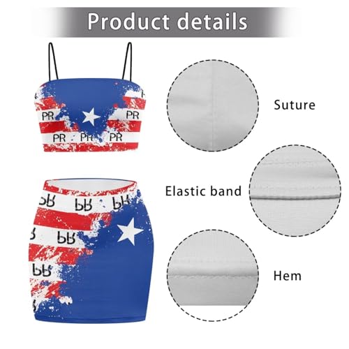 Image of 2025 Sexy Spaghetti Strap Crop Tops and Bodycon Skirt Casual 2 Piece Set S-4XL