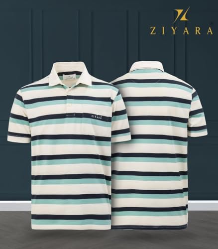 Image of Men's 100% Cotton Polo Neck T-Shirt with Pocket - Premium 240 GSM Casual Wear