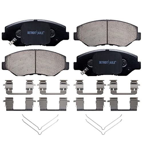 Image of Detroit Axle - Front Brake Pads for Honda Accord Civic CR-V Element Pilot Fit Acura ILX, Ceramic Brake Pads with Hardware Replacement