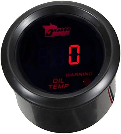 ESUPPORT Car 2" 52mm Digital Oil Temp Gauge Red LED Light Temperature Meter