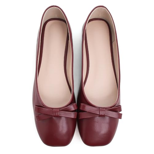 Image of Dear Time Women's Casual Foldable Ballet Flats Square Toe Ballerina Flats Shoes Comfortable
