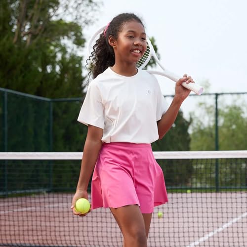 PATPAT Girls Sports Set, Quick-Dry UPF Tee & Bamboo Skort, Flowy Athletic Outfit for Tennis & Outdoor Play, Size US12/L2