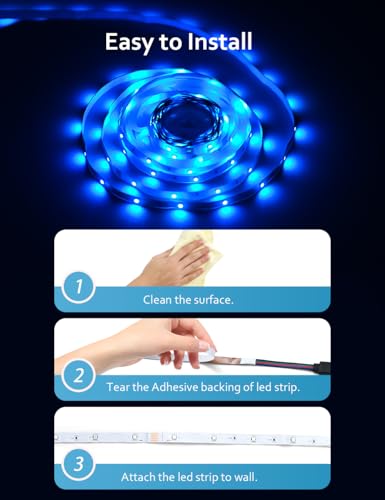 HOVVIDA LED Strip Lights 10M, 1x10M, 30 LEDs/Meter, 24V RGB LED Strip Light, 300 LEDs, APP and Remote Control, Music Mode, Timer Mode, LED for Bedroom, Living Room, Kitchen, Party - Image 5