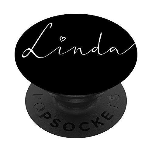 Linda Nombre Nombre Nombre Negro Blanco Caligrafía Letra manual PopSockets PopGrip Intercambiable