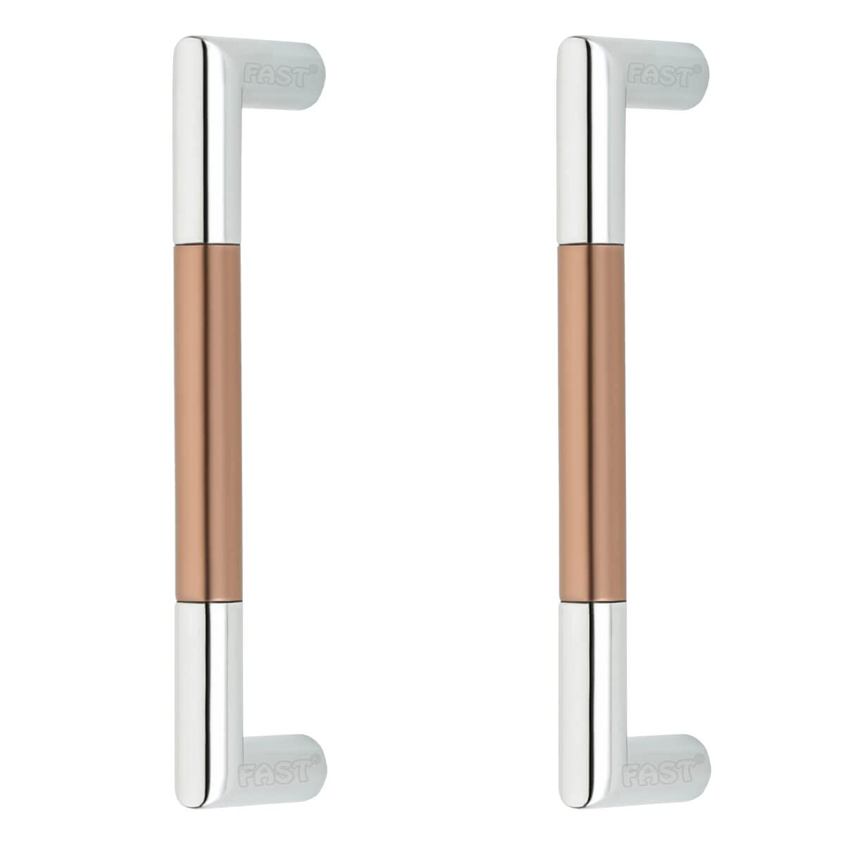 FAST CP03RB Guaranteed Rose Brown & Chrome Plated Finish Modular Kitchen Drawer and Wardrobe Door Furniture Cabinet Pull Handles (96 MM 2PCS)-image-2