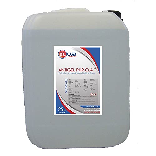 DLLUB - ANTIGEL Pur O.A.T - MEG (Mono Ethylène Glycol) - 25 litres, Incolore