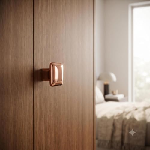 Image of JAGGER JAG401 Drawer Knobs for Home & Office - Durable and Elegant Stainless Steel Door Knob for Cabinets, Cupboards & Dressers (2, Rose Gold (Square))