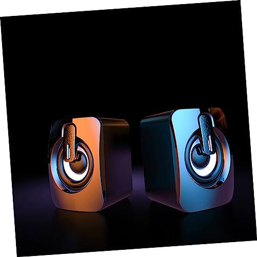 Altavoces de escritorio con subwoofer USB, luz RGB colorida y sonido envolvente portátil 4
