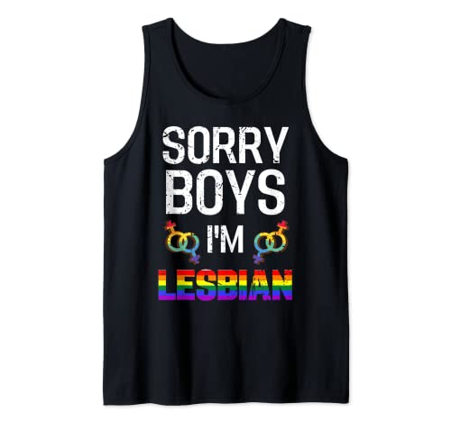 Sorry Boy I'm Lesbian Rainbow Flag Funny LGBT Pride Forbici Canotta