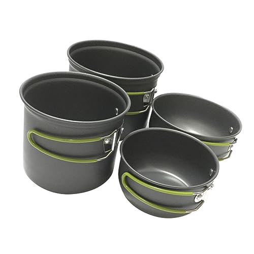 Mikikit 1Set Portable Camping Utensils Lightweight Alloy Cookware for Outdoor Cooking Durable for Picnics Hiking and Camping