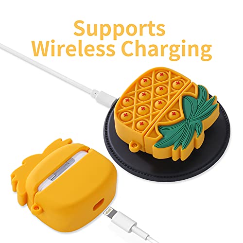 La Case, Cute Pineapple Fidget Pop Airpods Pro Case 3D Funny Cover For Women Girls Or Boys (Orange) #TOP2