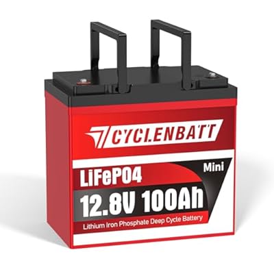 CYCLENBATT 12V 100Ah Mini LiFePO4 Lithium Battery, Low-Temp Protection 12V 100Ah Lithium Battery Built in 100A Smart BMS, Up to 15000 Deep Cycles, Great for Trolling Motor, RV, Solar System, Off-Grid