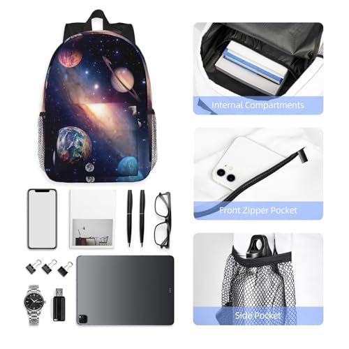 Sac à dos galaxie pour le travail et l'université avec grand compartiment