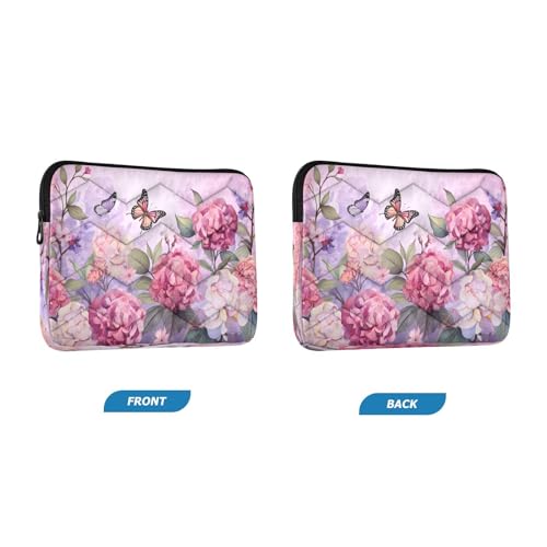Funda para laptop de 13-14 pulgadas con diseño floral y mariposas miniatura 2