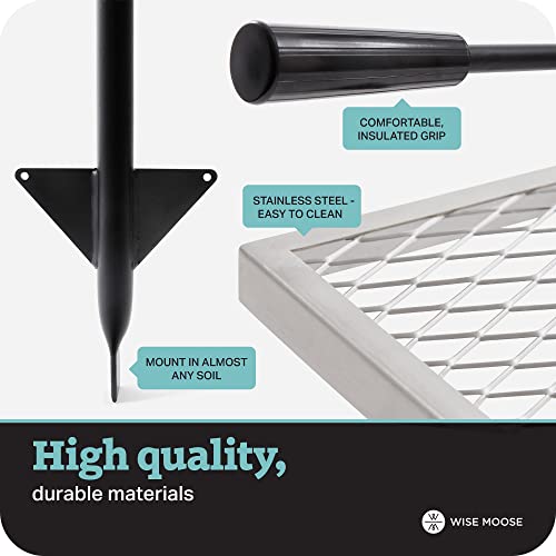 Wise Moose Campfire Grill Grate Over Fire Pit - Fire Pit Grill Grate Over Fire Pit, Campfire Cooking Grate, Campfire Grill Adjustable, Firepit Grill Rack Tripod, Campfire Grate Over Fire Pit Camp Fire #TOP1