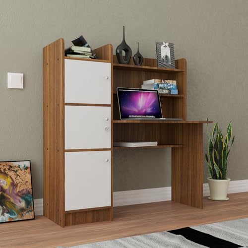 Image of NEUDOT Vision Engineered Wood Study Table | Dual Tone Finish | Compact & Modern Desk for Home Office | Durable Workstation | Study & Laptop Table for Students